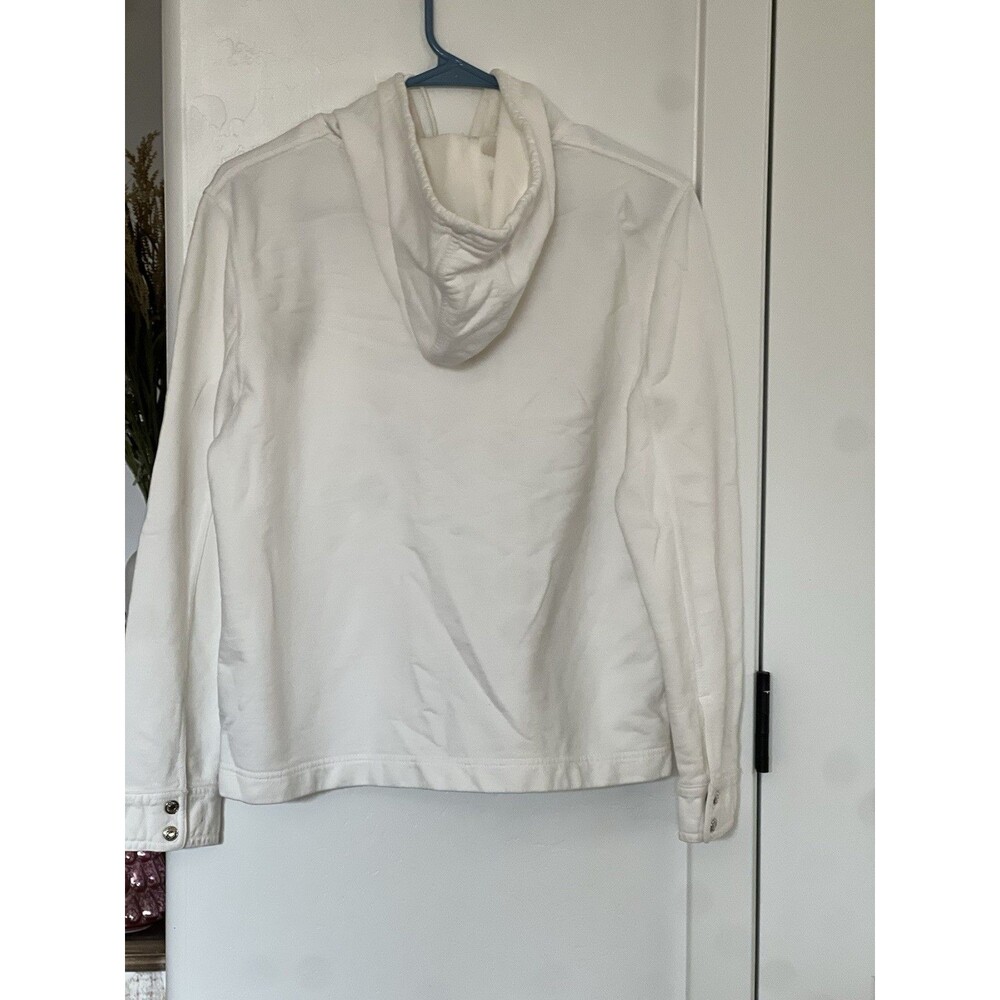 Lauren Jean Co Sweatshirt Women's M White Vented Pockets Hooded Comfortable